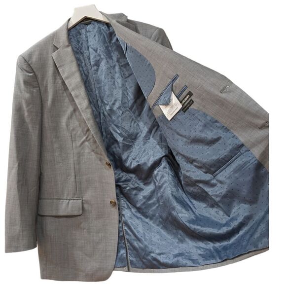 NEW INDOCHINO Made For You Men's Light Grey Two Button Wool Blazer XL - Picture 4 of 7